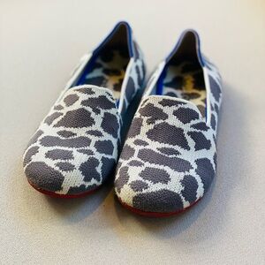 Rothy’s Girls Loafer Flats Mocha Spot Big Cat Animal Print Shoes Size 3